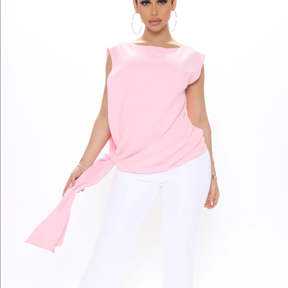 Pink Side Tie Blouse